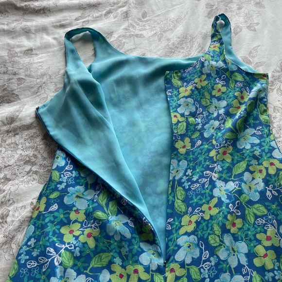 Sigrid Olsen Blue Green Floral Maxi Dress 10 Forest Fairy Granola Girl Cottage - Picture 3 of 11